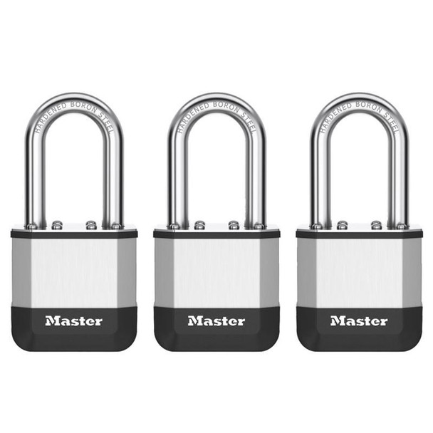 Master Lock Elite Laminated Steel Keyed-Alike Padlocks 3-Pack, PK1KATRILFHC