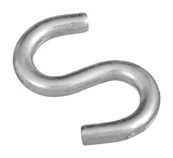 National Hardware N121-665 2-Inch Zinc-Plated Steel Open S-Hooks, Silver, 2-Pack