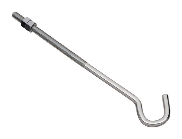 National Hardware N221-705 Zinc-Plated Steel Hook Bolt, 3/8-Inch x 10-Inch