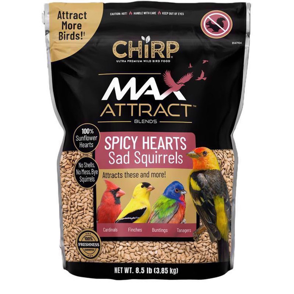 Chirp Max Attract Sunflower Hearts Wild Bird Food, 8.5 lb Bag, Part Number 17389