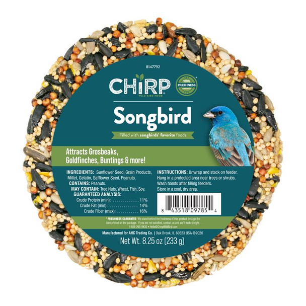 Chirp Songbird Black Oil Sunflower Seed Cake, 8.25 oz, Part Number 17367