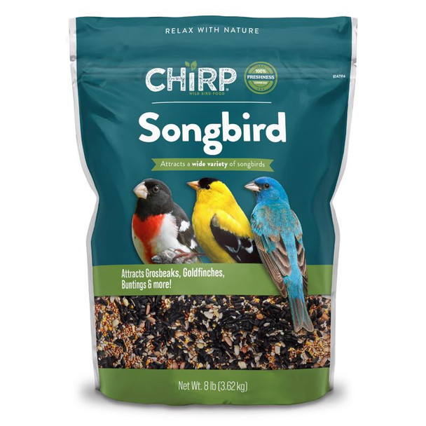Chirp Songbird Wild Bird Food with Black Oil Sunflower Seed, 8 lb Bag, Part Number 17392