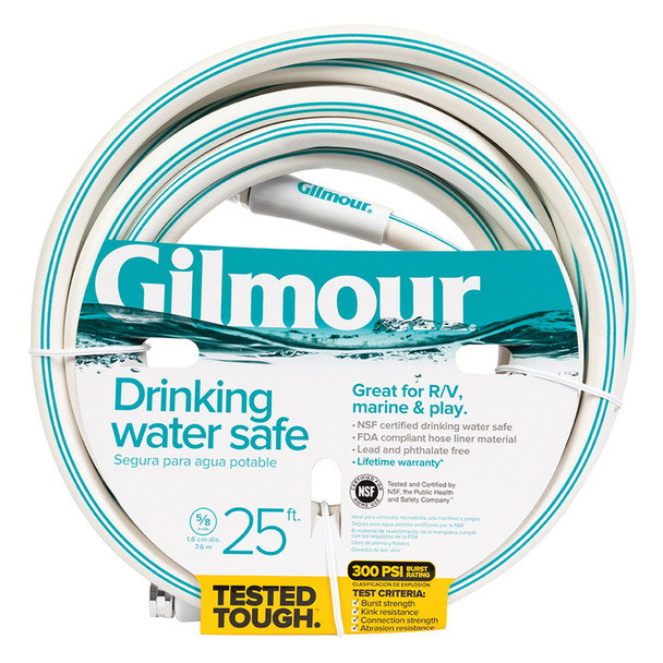 HOSE PVC WHITE 5/8"X25'