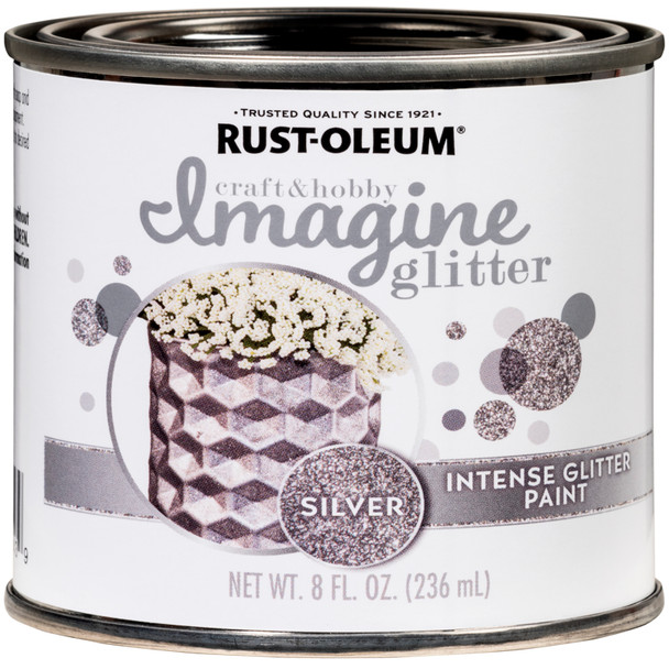 GLITTER PAINT SILVER 8OZ