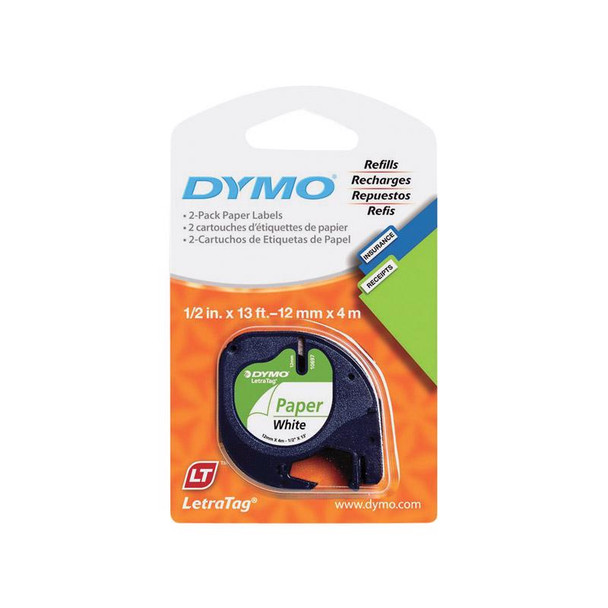 LABEL MAKER TAPE WHT 1/2