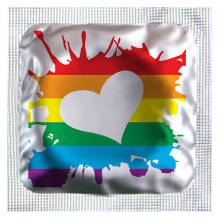 Rainbow Hearts Condom Assorted Colors