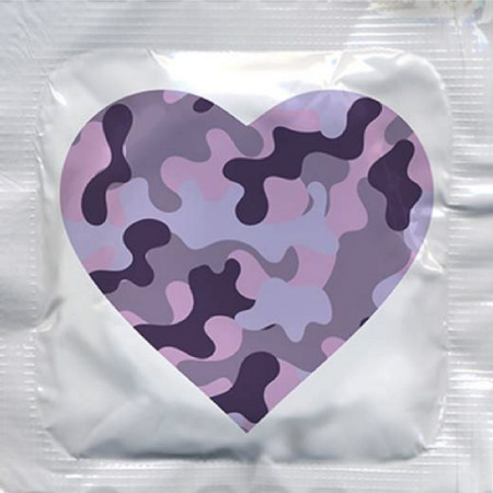 Military Heart Lubricated Condom (LL984)