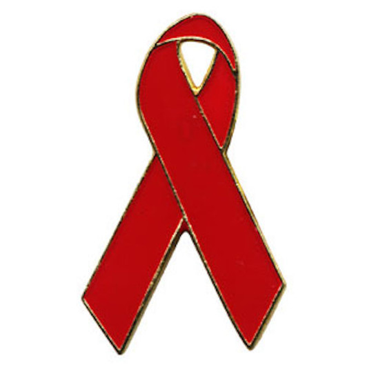 AIDS Awareness Ribbon Metal Pin