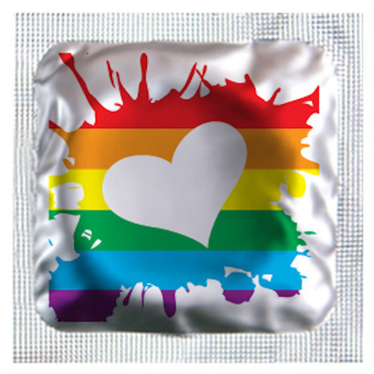 Rainbow Hearts Condom Assorted Colors