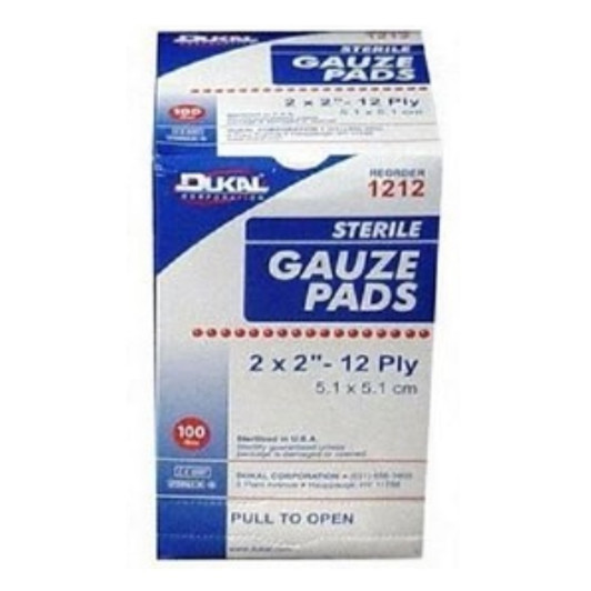 Gauze Pads 2x2   wrapped 2/packet sterile 12p