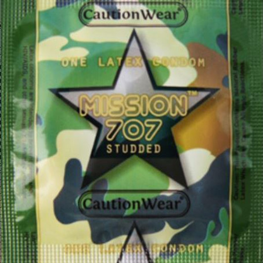 Caution Wear Mission-707 Studded Lubrication Condoms