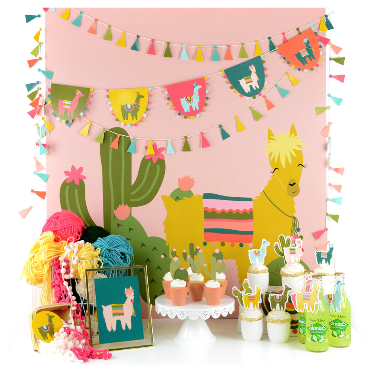 Printable Cactus and Llama party pack | pdf svg