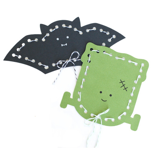 Bat and Frankenstein Lace up Cards
