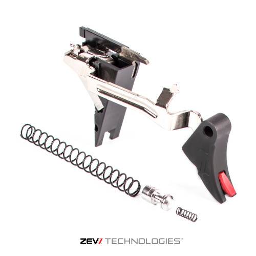 ZEV PRO TRIGGER 9MM CURVED FACE UPGRADE DROP-IN KIT 4TH GEN W RED SAFETY
