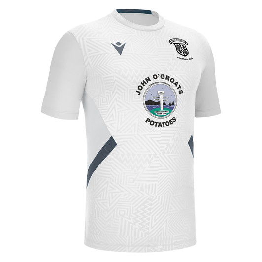 John O'Groats FC SNR White/Gun Metal Training T-Shirt