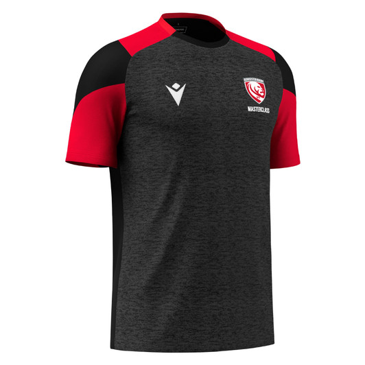 Gloucester Rugby Masterclass SNR Black/Red Training T-Shirt