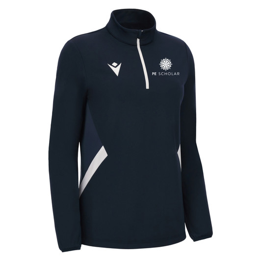 PE Scholar SNR Womens Navy Blue/White ¼ Zip Top