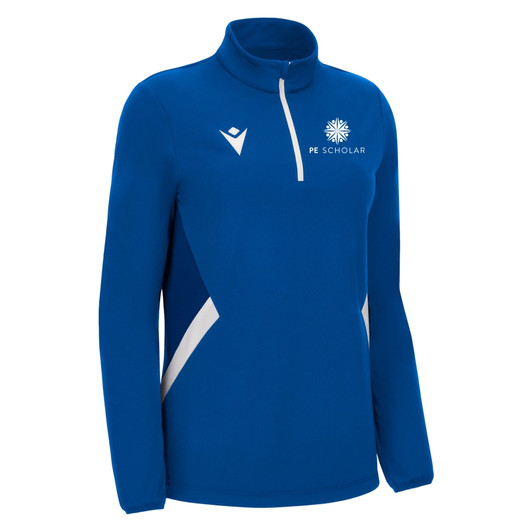 PE Scholar JNR Womens Royal Blue/White ¼ Zip Top