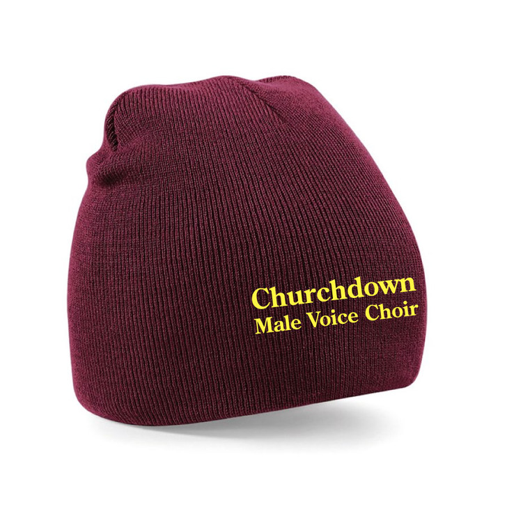 Churchdown Male Voice Choir SNR Burgundy Beanie Hat