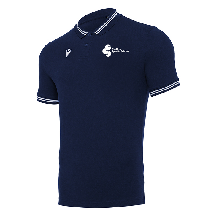 The Elms Sport in Schools SNR Navy Blue/White Polo Shirt