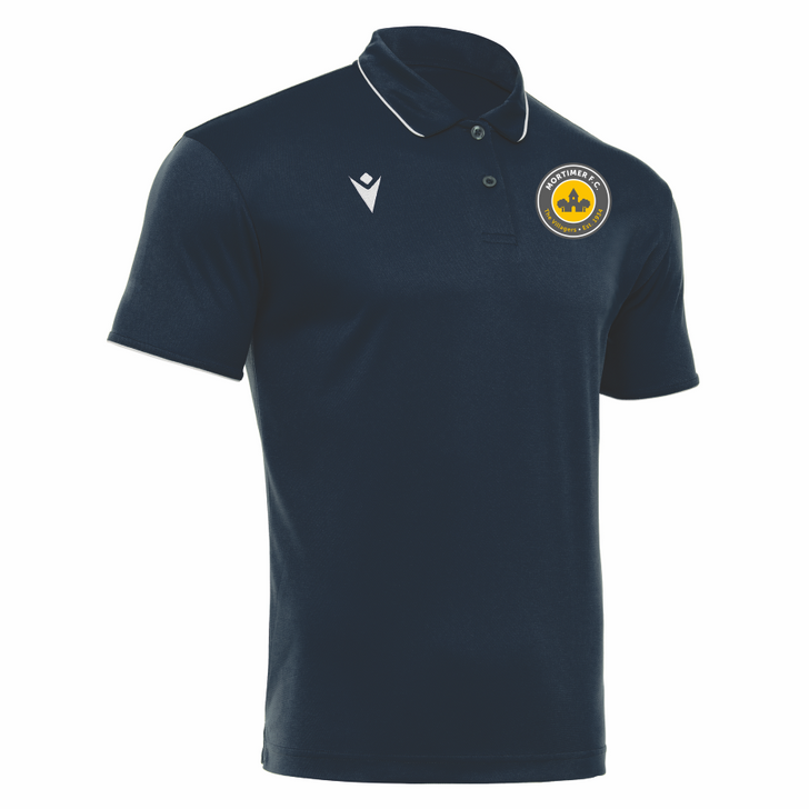 Mortimer FC JNR Navy Blue/White Poly Polo Shirt