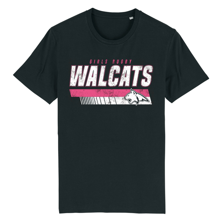 Walcats Girls Rugby SNR #SUPPORTMYCLUB Black T-Shirt