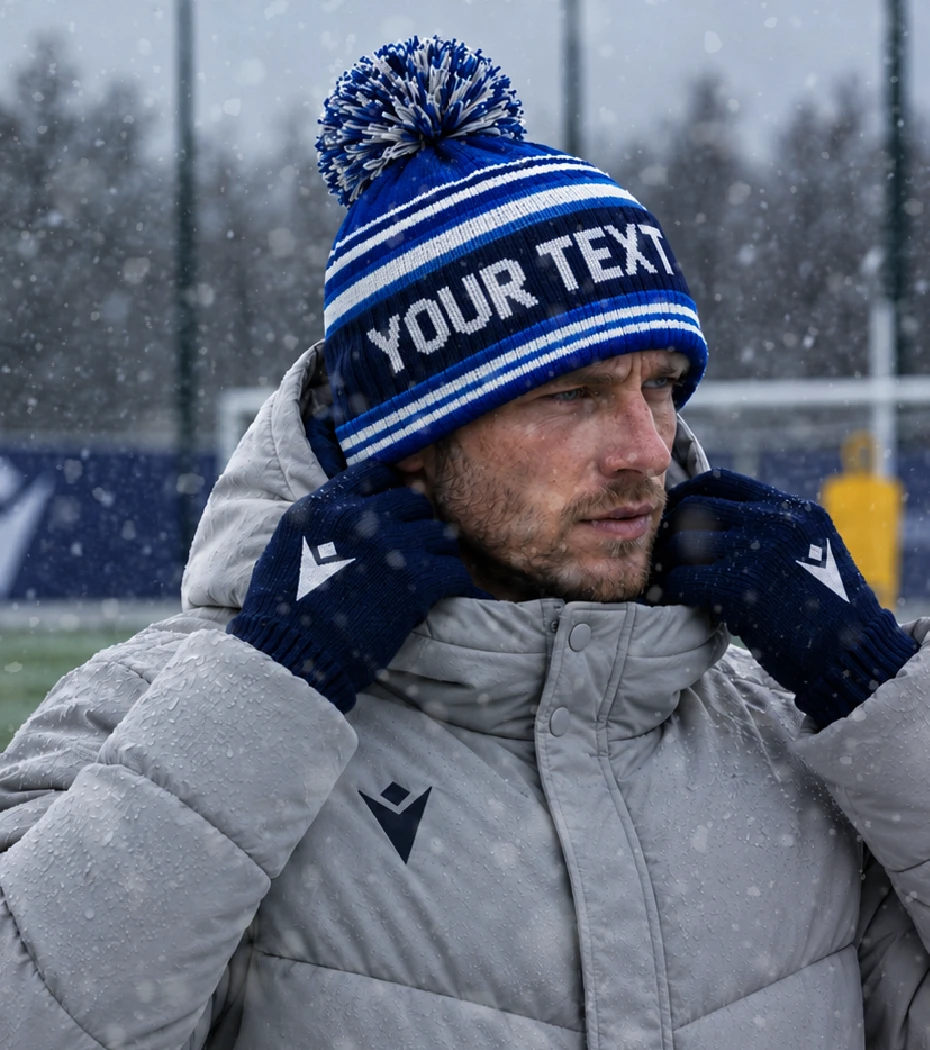 Custom knitted beanies and scarves