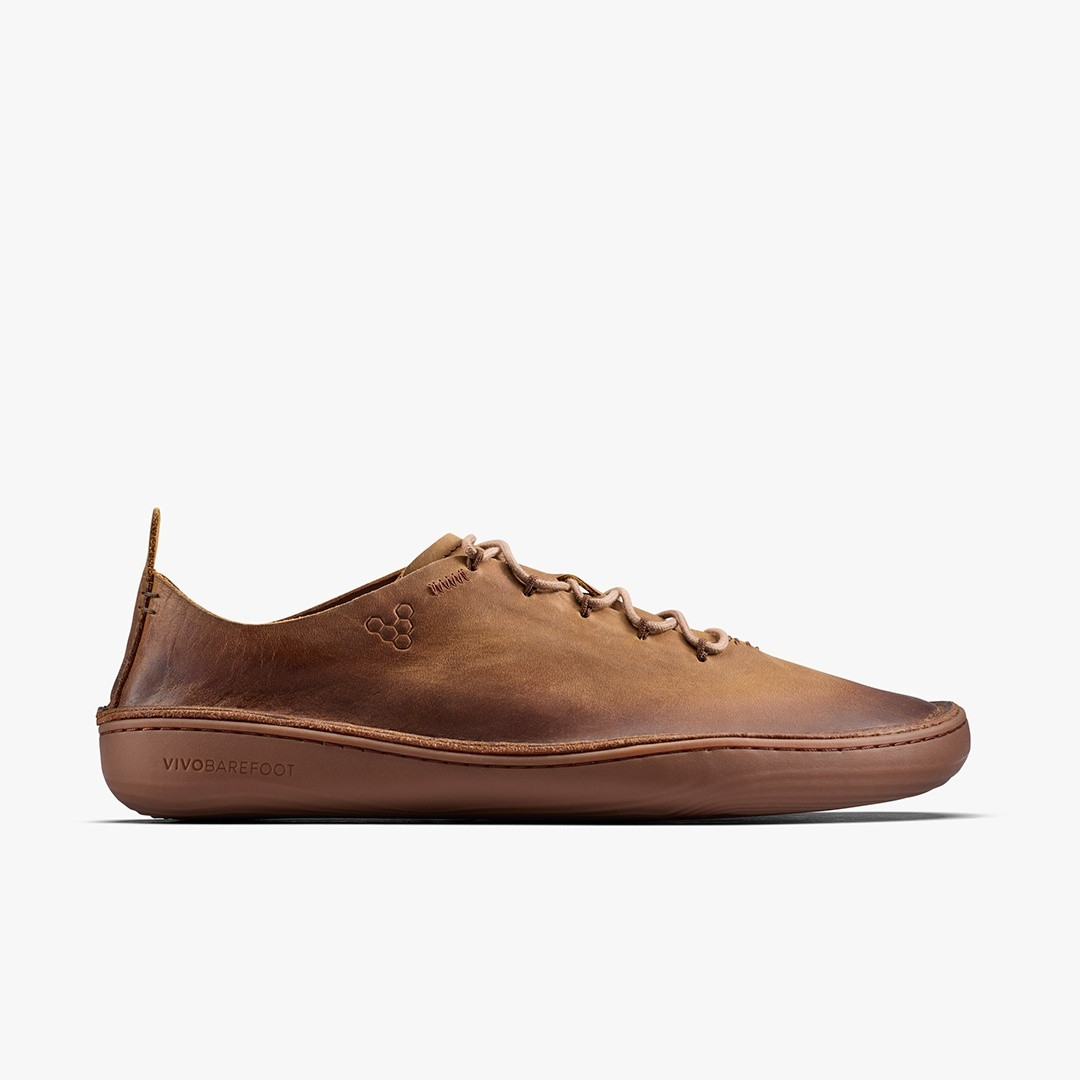 Sensus Moc Lace Up Leather Men Dark Tan - Barefoot & More