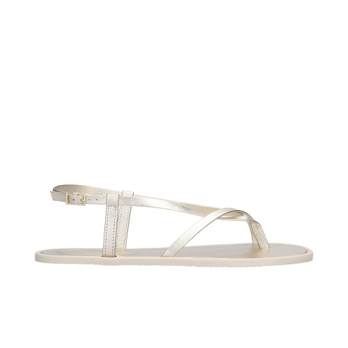 Groundies Maya nette barefoot sandaal in champagne
