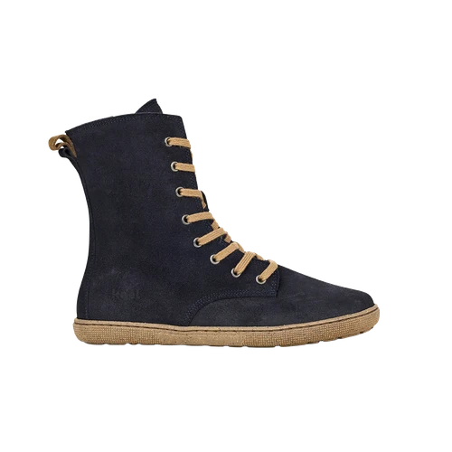 Koel Faro Cloud Wool Navy hoge barefoot winterlaars dames