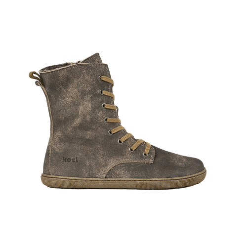 Koel Faro Cloud Wool Taupe hoge barefoot winterlaars dames