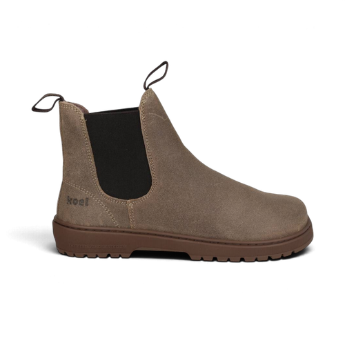 Koel Gavien Suede Felt Taupe barefoot chelsea boot