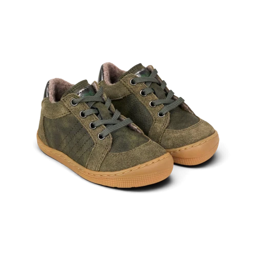 Koel Dion Wool Khaki barefoot babyschoen