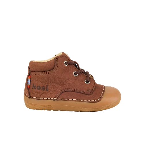 Koel Avery Leather Chocolate barefoot babyschoen
