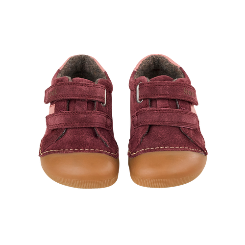 Koel Austin Suede Bordo barefoot babyschoen