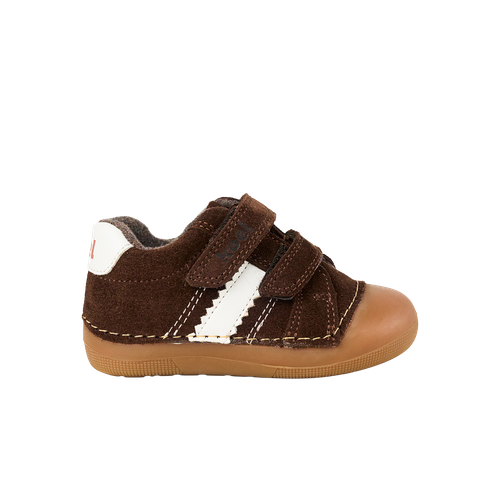 Koel Austin Suede Chocolate brede barefoot kinderschoen