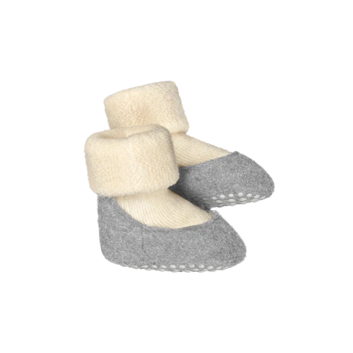 Falke Cosyshoe Baby Wool White barefoot babyschoen