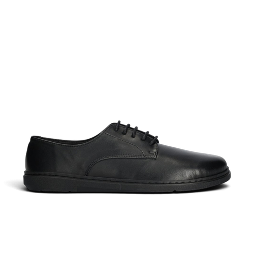 Groundies Trento Black leren barefoot veterschoen