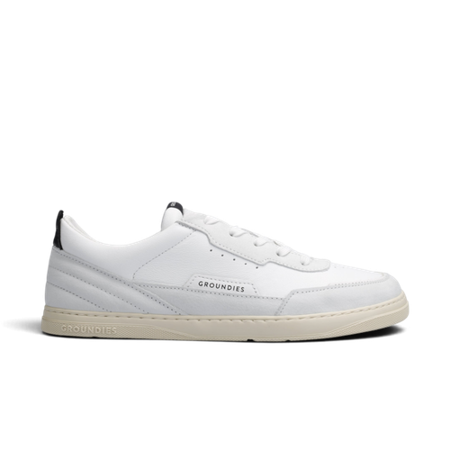 Groundies Zurich White/Black barefoot sneaker