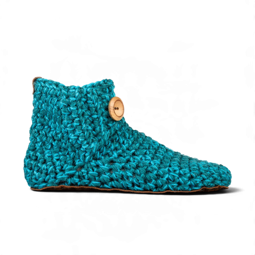 Turquoise barefoot slof