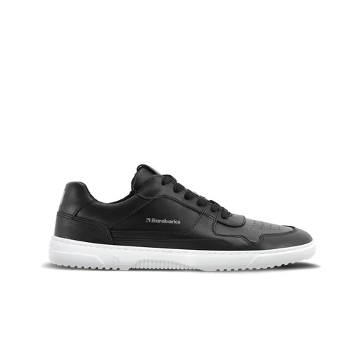 Barebarics Zing Leather Black White leren barefoot sneaker