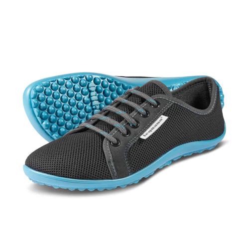 Leguano Leguanito Aktiv Antraciet Blauwe zool barefoot waterschoen
