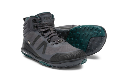 Xero Shoes Scrambler Mid II WP Men Black/Asphalt barefoot bergschoen detail 2