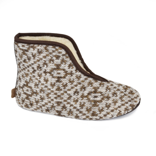Oma King Warm Slippers Beige hoge barefoot slof