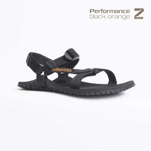 Bosky Performance Black Orange Z-tech barefoot sandaal