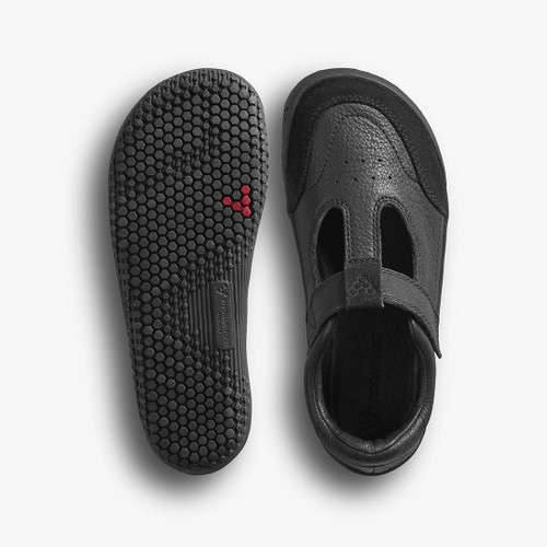 Vivobarefoot Gobi T.BAR School Preschool Obsidian barefoot sandaal kind detail 1