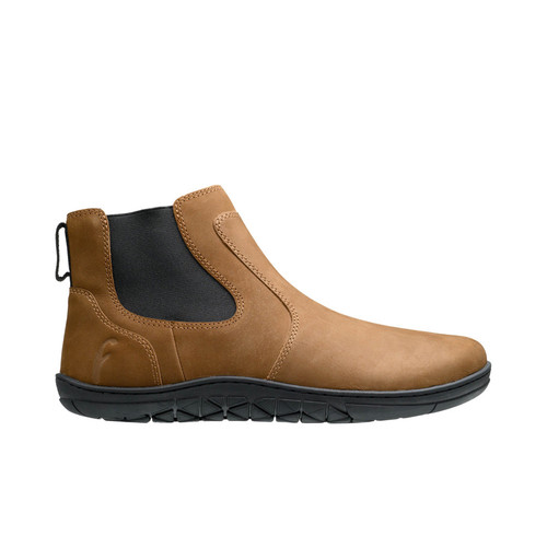 Freet Durham Brown leren barefoot chelsea boot