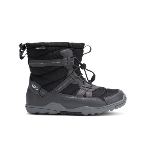 Xero Shoes Alpine Pull-On Kids Black barefoot snowboot kind