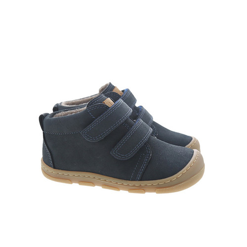 Koel Kari Wide Wool Navy brede barefoot kinderschoen
