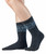 Merino Cashmere Snowflakes Charcoal/Light Blue